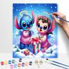 Disney DIY Oil Painting Kits Stitch Angel Christmas Hand Painting Home Decor Craft Gift Ideas Canvas Wall Art Room Decor Perfect Present