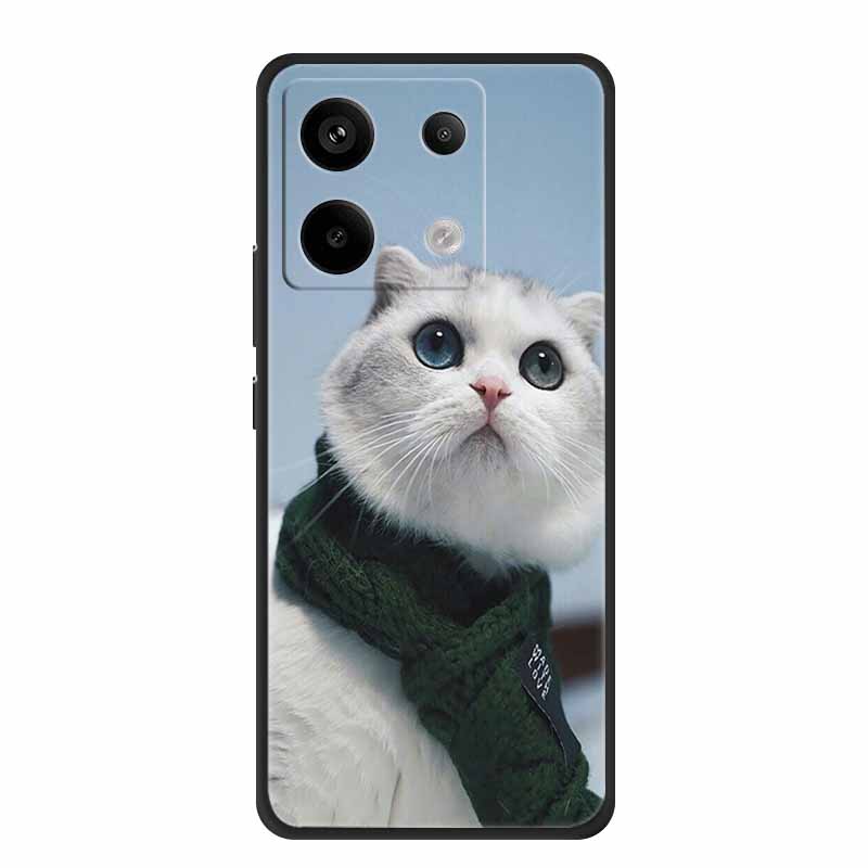 For Redmi Note 13 pro Case Pink Phone Case Fashion Silicone TPU Soft Back Cover Redmi Note 13 Pro Flower Capa 6.67" Cats Coque