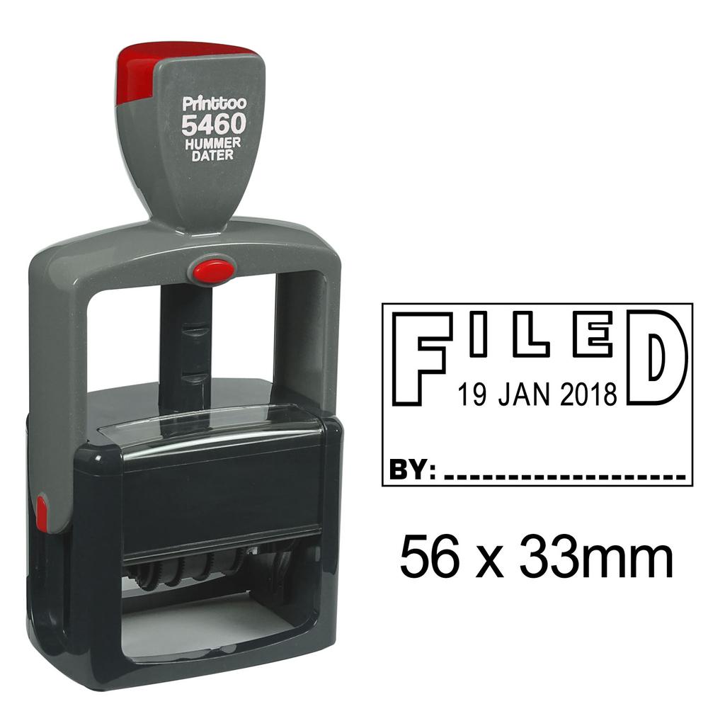 Printtoo Office Stationery Heavy Duty Dater Stamp With Filed By Text Date Self Inking Rubber