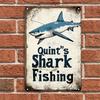 Room Decor  QuintS Shark Fishing Metal Tin Sign Rustic Iron Wall Decor for Home Kitchen Bedroom Garden Bathroom  Vintage