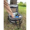 40L Picnic Cooler Bag with Zipper Closure, OXFORD Waterproof, EVA Foam Insulated, 2 Ice Packs, 47x28.5x30 Cm, Gray Black less