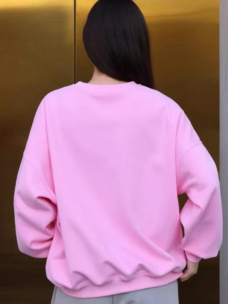 2024 Autumn/Winter Women's Trendy Loose Printed Round Neck Sweatshirt