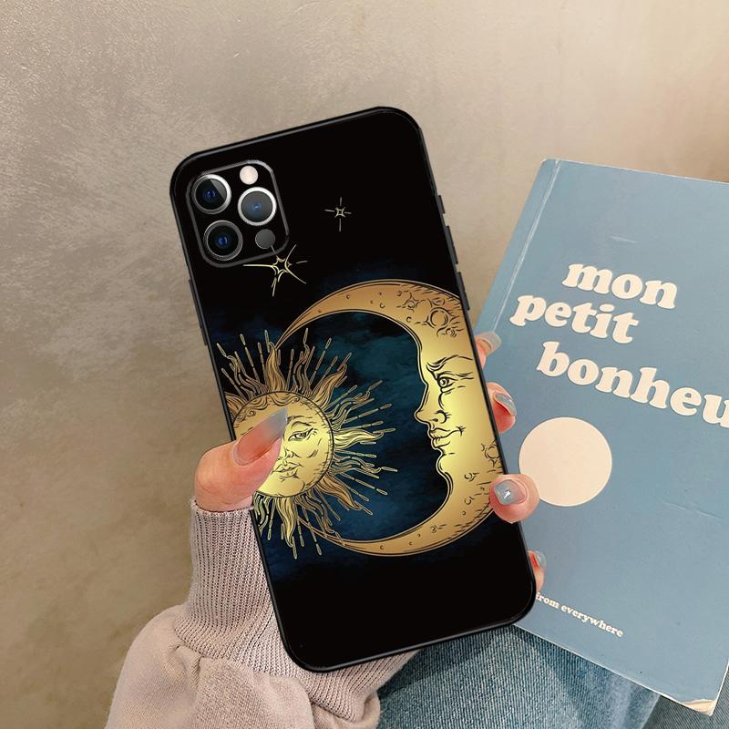 SUN AND MOON Mystic Zodiac Case For iPhone 17 Air 15 14 13 12 11 16 Pro Max 13 Mini XR 15 16 Plus 16e Back Cover Shell