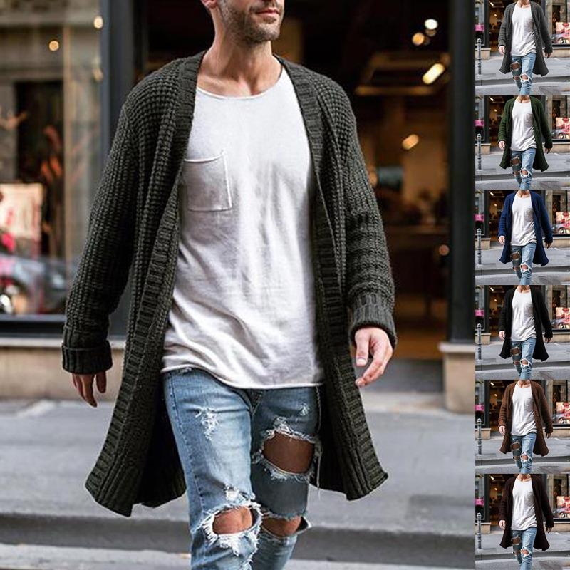 

Solid Color Loose Knitted Winter New Style Sweater for Men S чорний