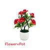 Rose Flower Plastic Fake Potted Plant Bonsai For Tabletop Decor And Use Event