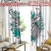 2D FLAT PRINTING 2pcs Curtains (Without Rod) Deer with Floral Antlers Modern Fashionable Curtains 100% Polyester Curtains