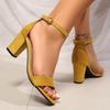 Fashion Ankle Strap Women Casual Sandals Open Toe Summer High Heel Shoes Buckle Ladies Office Work Shoes