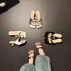 2025 summer new temperament versatile fashion French leopard print metal Internet celebrity casual comfortable light luxury women's heels