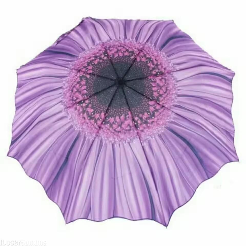 

Складной зонт «Подсолнух» UPF 50+ УФ-защита от солнца и дождя Компактный дорожный зонт для женщин Подарки для нее, для любимой, для детей фиолетовый