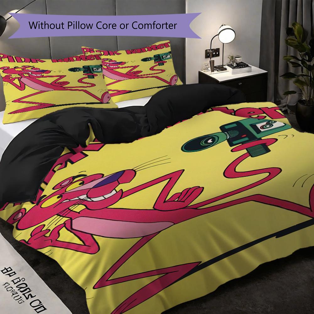 Biancheria da letto con impronta di zampa della Pantera Rosa Senza Imbottitura 1 Copripiumino 2 Federe Senza Imbottitura Set Biancheria da Letto Regalo di Natale Compleanno Morbido e Confortevole
