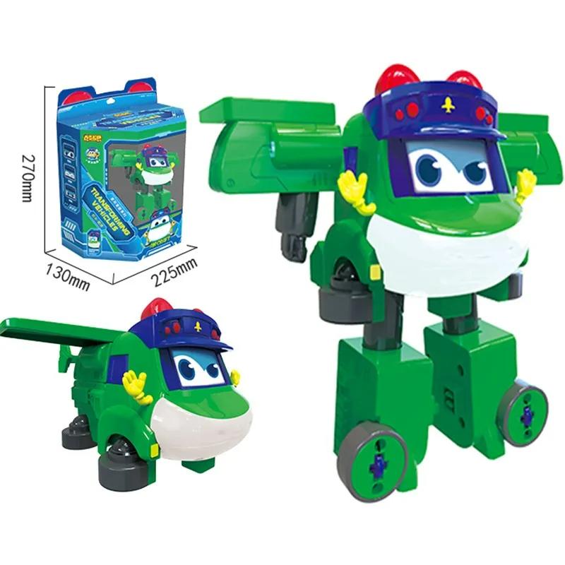 Transformation ABS Gogo Bus Toys Vehicle 3 Changeable Face Expression Action Figures Deformation Ambulance/Police/Fireman Slide