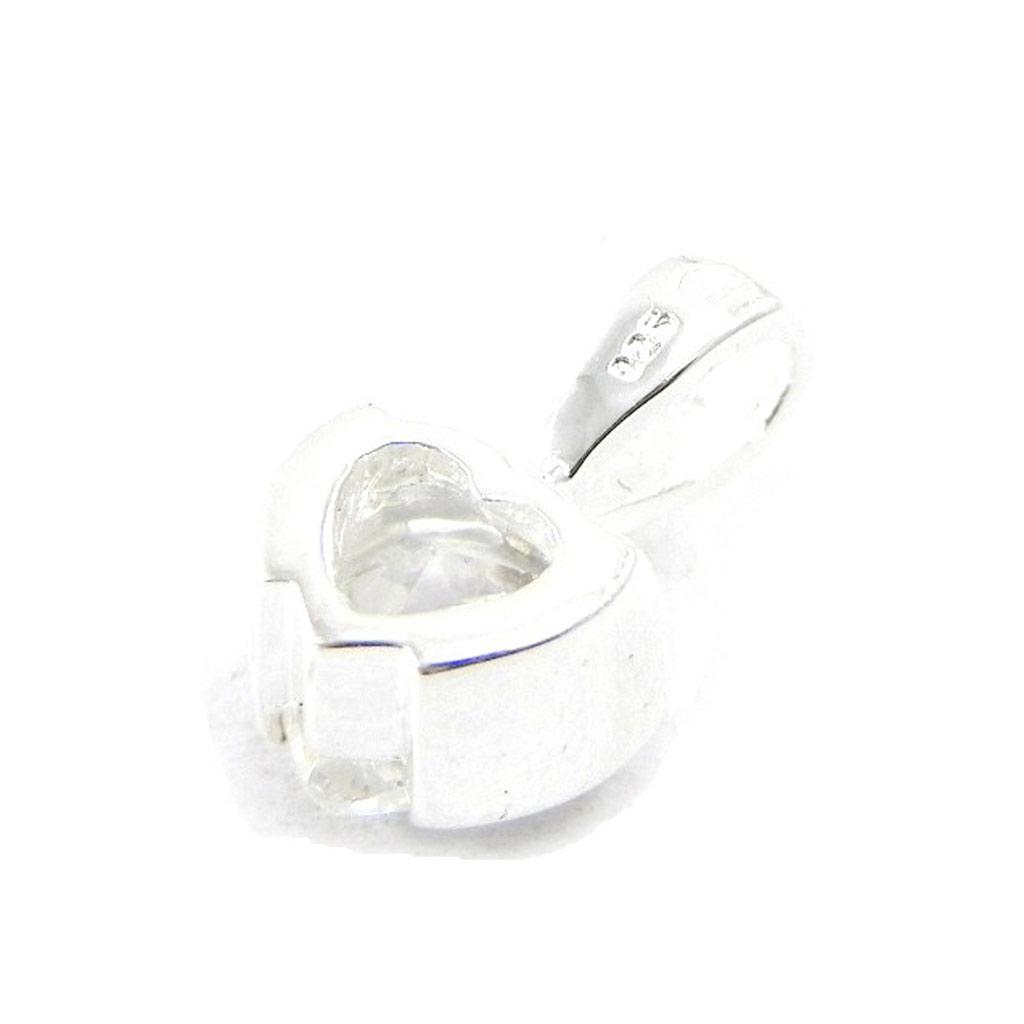 Les Trésors De Lily [D7415] - Pendentif Argent 'Precious Love' blanc argenté - 6x7 mm