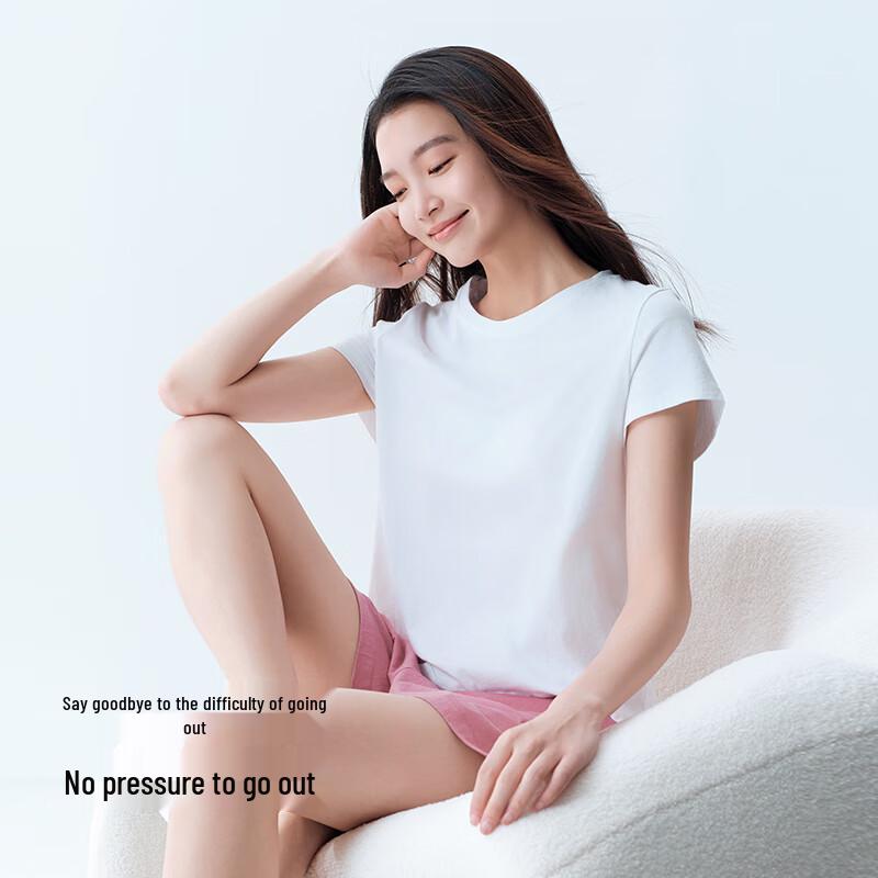 Yiershuang Women's Pure Cotton Antibacterial Short Sleeve T-Shirt