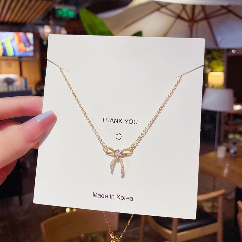 Elegant Zircon Titanium Steel Necklace: Women's Luxury Clavicle Chain with Fashion Pendant