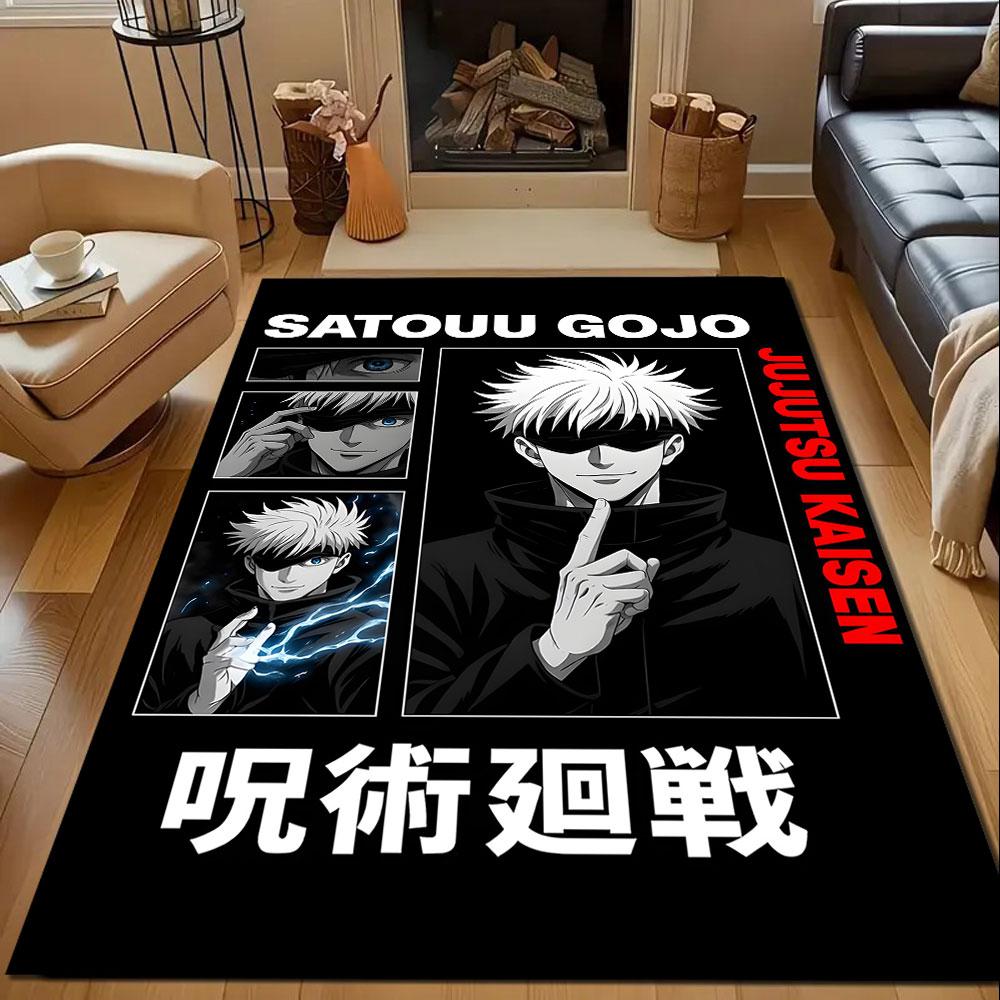 Gojo Satoru Jujutsu Kaisen Anime Art Patterned carpet, non slip mat suitable for living room and bedroom sofas