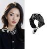 Office Ready Magnetic Neck Scarf for Women, Printed Smooth Scarflette with Clasp Closure for Daily Outfit Wear