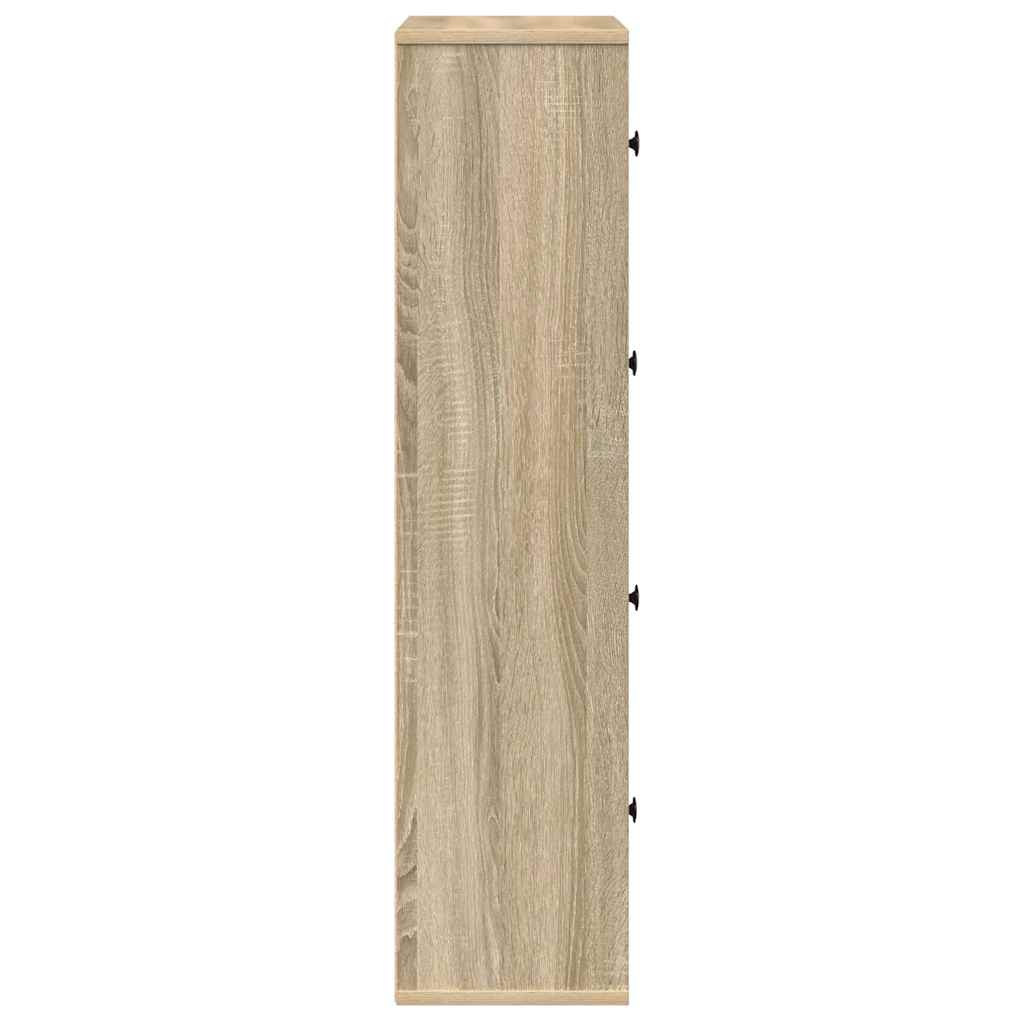Bookshelf Sonoma Oak Finish 60 x 24 x 101.5 cm Engineered Wood