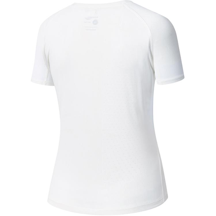 SAUCONY Logo Letter Jacquard Moisture-Wicking Quick-Dry Round Neck Short Sleeve T-Shirt Women T-Shirts Pearl-White SC1249057B-WT02