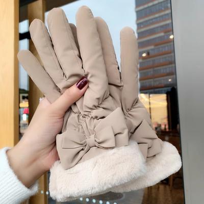 Gloves Winter Women Thickened and Velvet Cycling Cold Protection Touch Screen Can Touch Cycling Electric Vehicles Warm and Windproof Winter