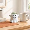 Ghost Flowerpot Waterproof Resin Halloween Vase Spooky Cute Desktop Ornament for Green Plants