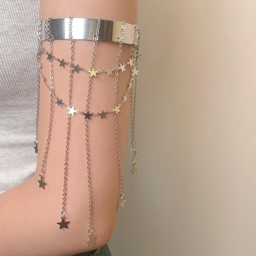 Zinc Zinc Alloy Fringe Arm Cuff Bracelets Adjustable Open Upper Arm Bracelet  Arm Accessories