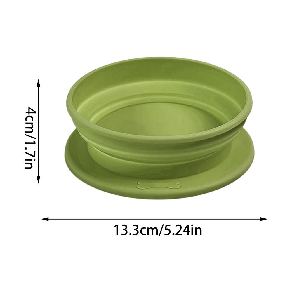 pet folding silicone bowl Dog Bowl pet bowl travel water bowl Drinker Dry Wet Food Container Pet Drinking Bowl Food Container зелёный