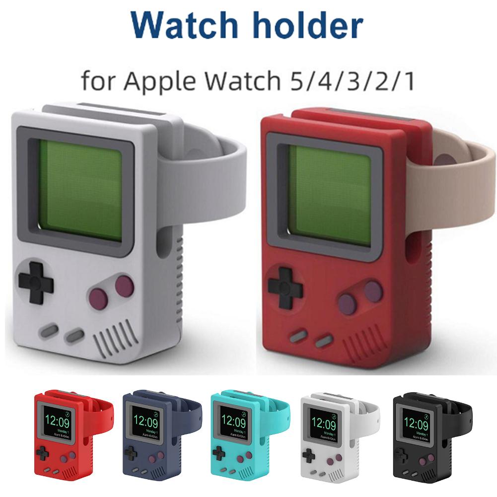 Suport de încărcare drăguț din silicon pentru Apple iWatch SE 8 7 6 5 4 3 2 1, bază de încărcare consolă jocuri retro, suport de birou pentru smartwatch