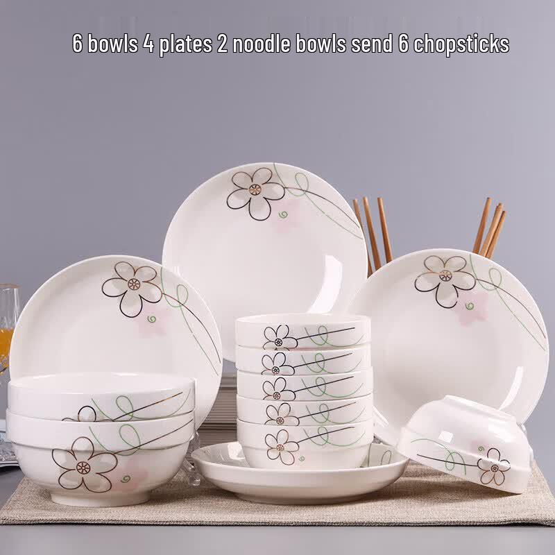 Qiwei 18-Piece Chinese Dinnerware Set