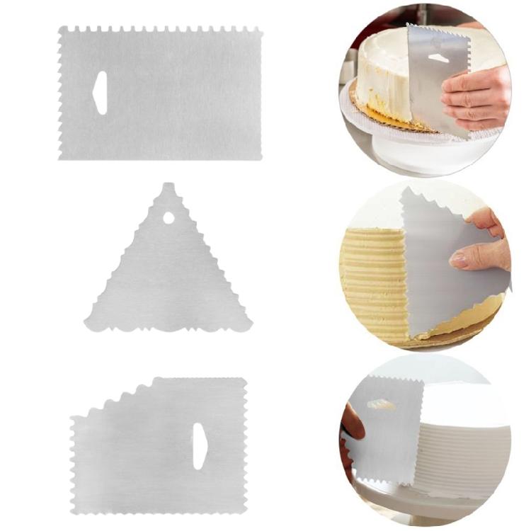 Kuchen-Drehteller-Set für Backbegeisterte Kuchen-Dekoration Backzubehör Aluminium-Drehteller Spachtel Kamm Servierer Schaber