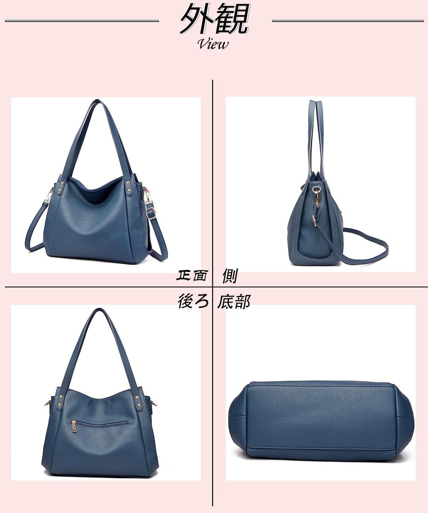 FSD.WG Women's Shoulder Bag, Crossbody Bag, Large Capacity, PU Leather, Lightweight, Korean Design, Popular for Spring, Summer, Fall, and Winter, 3