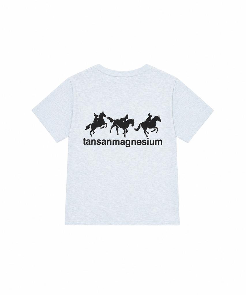 Tansanmageunesyum Horse Rabbit T-Shirt (Sky Blue/Black)