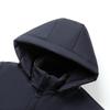 2024 Men's Fleece-Lined Cotton Coat with Detachable Hood - Warm, Thickened Jacket for Mid-aged and Elderly