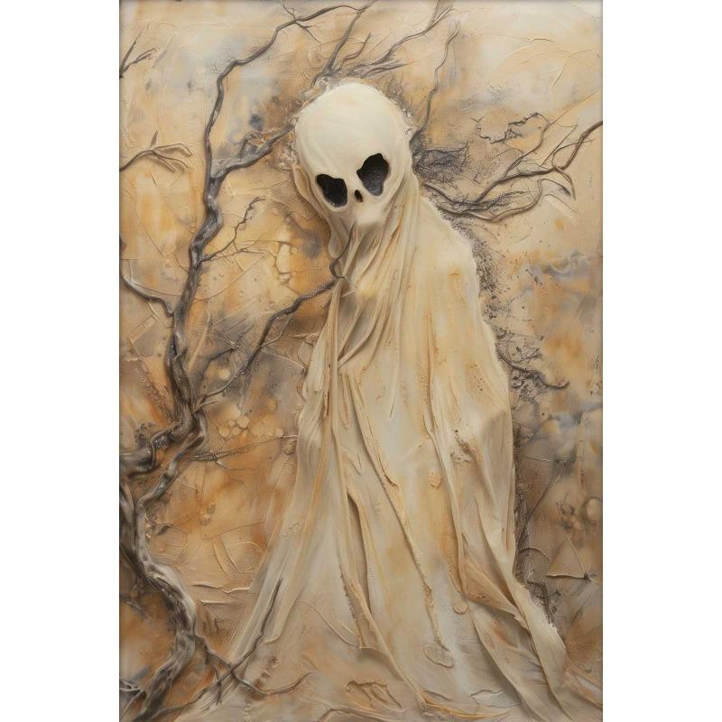Abstract Horror Skeleton Poster Fantasy Witchy Creepy Festival Canvas Painting Wall Art Halloween Christmas Bedroom Home Decor