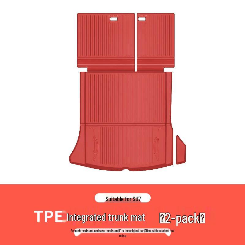 Xiaomi SU7 Trunk Mat: TPE Integrated, Waterproof, Wear-Resistant, Full Coverage, Raised Version Tail Box Mat.