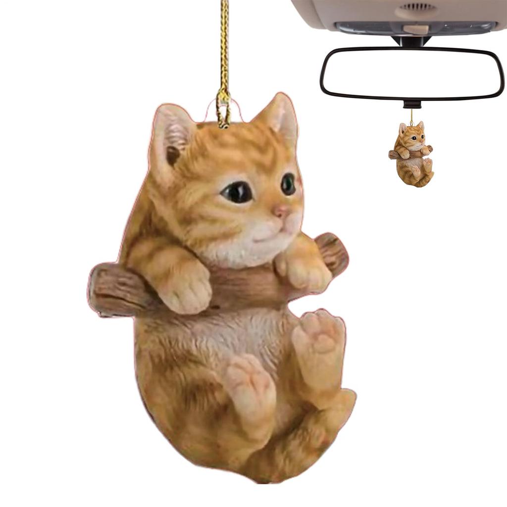 Car Rearview Mirror Decoration - Cute Cat Shaped Acrylic Car Rearview Mirror Decoration Cute