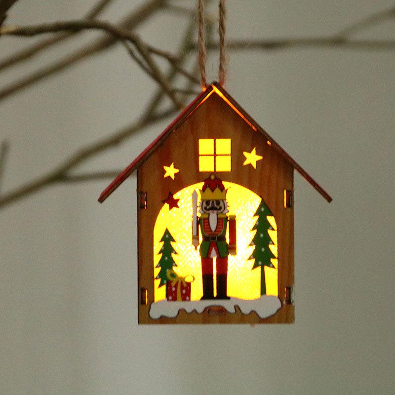 DIY Wooden Nutcracker House Ornament: Children s Handmade Luminous Christmas Tree Pendant Gift