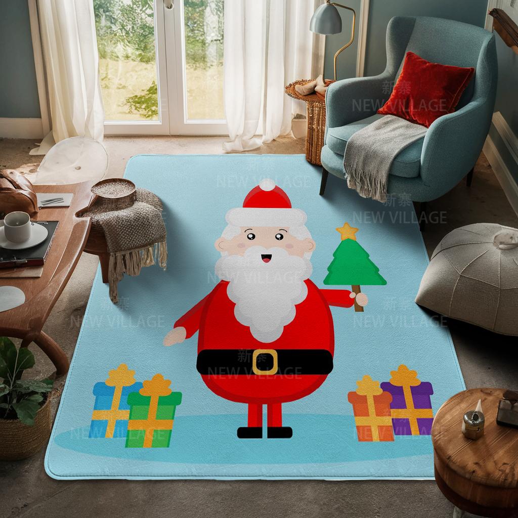 House Entrance Carpet Home Door Mat Living Room Bath Foot Bathroom Non-slip Water Absorption Rugs Bath Merry Christmas Winter