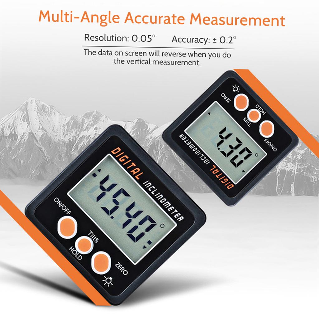 Digital Inclinometer 0 360 degrees Electronic Protractor Aluminum Alloy Shell Digital Bevel Box Angle Gauge Meter