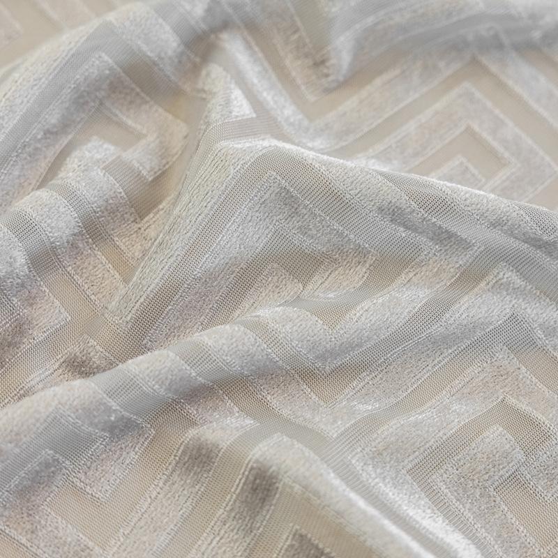 Semi-shading Grey Jacquard Curtain Living Room Bedroom Balcony Light Transmitting Sheer Curtains Gauze Curtain Window Decor