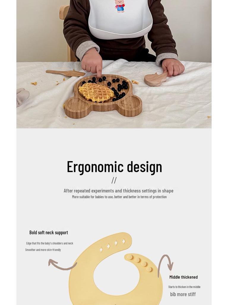 Waterproof Silicone Baby Feeding Bib - Oil-Proof for Infants and Toddlers