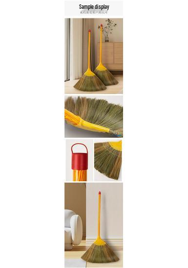 Old-Fashioned Thickened Straw Broom with Dustpan for Outdoor Courtyard