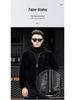 Men's Full Mink Fur Lapel Jacket - Winter Thick Faux Fur Coat