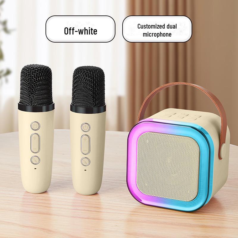 

Комплект из динамика и микрофона для караоке Douyin K12 Unicorn Bluetooth Speaker with 2 microphones белый