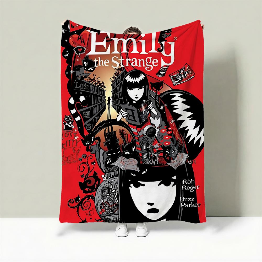 Character E-Emily the Strange Throw Lightweight 240g Flannel Blanket Soft Skin-friendly for Summer Cooling