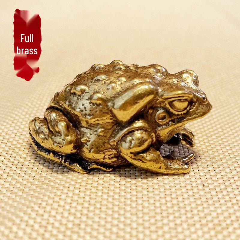 

Golden Brass Toad Wealth-Attracting Tea Pet Ornament for Home or Office