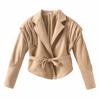 Neue Herbstmodelle, Damenbekleidung, modisches und vielseitiges Design, kurze Wildleder-Langarmjacke