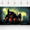 1 Piece of Halloween Photo Backdrop Cloth - Horror Night Thrilling House Party Decoration Banner - 71x43 Inches - Yzb