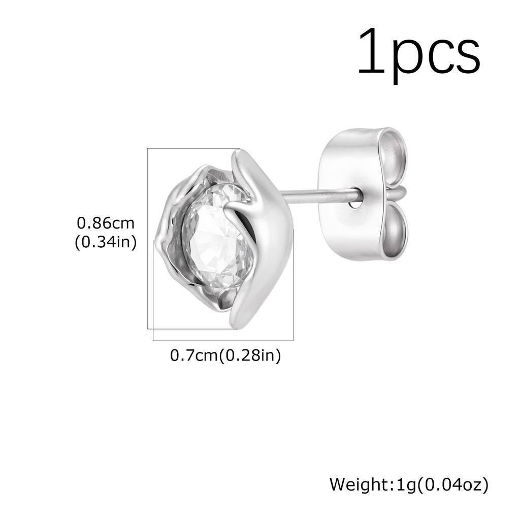 Geometric Small Stud Earrings for Men, Hypoallergenic Metal Zircon Earrings, Hip-hop Rock Piercing Jewelry Gifts