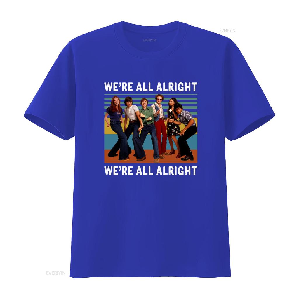 Vintage Retro That 70s Show Were All Alright Cast Print Casual T Shirt Vintage Breathable Graphic Top For Everyday Wear