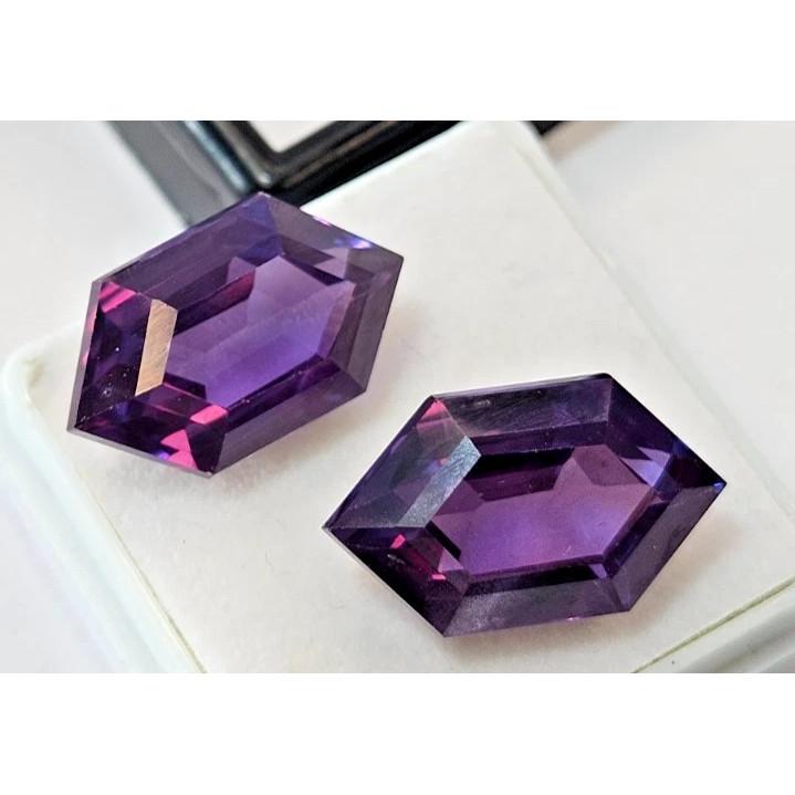 Fabulous Alexandrite Color Changing Natural Fancy Cut 20+ Ct Pair Gemstone